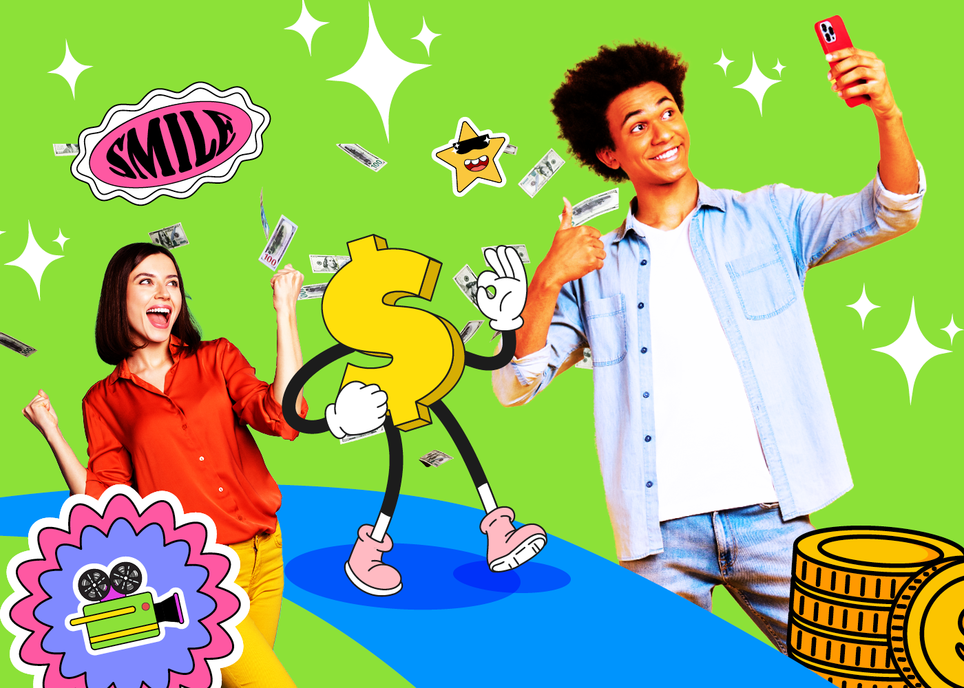 Banker sharing resources with student