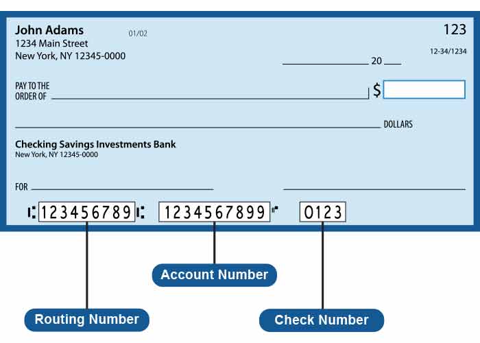 ABA Routing Number Find Your Number And Search Database American   Check Illustration 